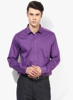 Wills Lifestyle Purple Slim Fit Formal Shirt