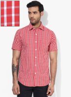 Wills Lifestyle Red Slim Fit Casual Shirt