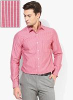 Wills Lifestyle Red Slim Fit Formal Shirt