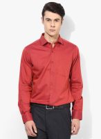 Wills Lifestyle Red Slim Fit Formal Shirt