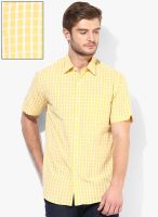 Wills Lifestyle Yellow Slim Fit Casual Shirt