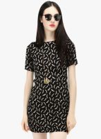 20dresses Black Colored Printed Bodycon Dress
