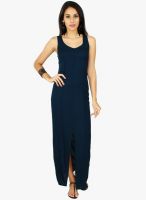 20dresses Blue Colored Solid Maxi Dress