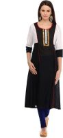 Aana Solid Women's A-line Kurta(Black)