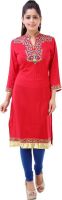 Addiction Printed Women's Straight Kurta(Red)