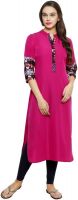 Alom Solid Women's Straight Kurta(Pink)