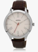 Aspen Am0046 Brown/Silver Analog Watch