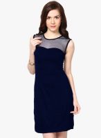 Besiva Navy Blue Colored Solid Bodycon Dress