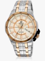 Casio Edifice Efr-106Sg-7A5vudf (Ex270) Silver-Rose Gold/Silver Analog Watch