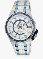 Casio Edifice Efr-106Bb-7Avudf (Ex266) Silver-Blue/White Analog Watch