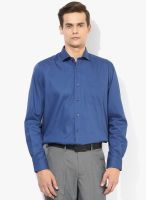 Code by Lifestyle Navy Blue Solid Formal Shirt