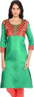 Confession 9 Solid Women's A-line Kurta(Green)