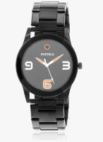 FOSTELO Black Stainless Steel Analog Watch