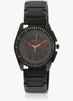 FOSTELO Black Stainless Steel Analog Watch