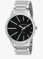 FOSTELO Black Stainless Steel Analog Watch