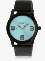 FOSTELO Blue Leather Analog Watch