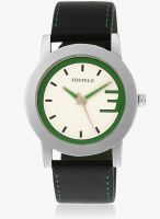 FOSTELO White Leather Analog Watch