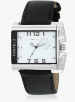 FOSTELO White Leather Analog Watch