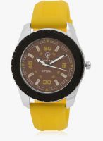 Fashion Track Ft-Anl-2519 Yellow/Brown Analog Watch