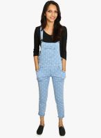 Fungus Light Blue Printed Dungaree