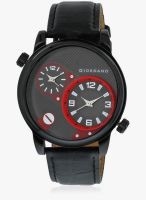 Giordano 60058 Dtl Black/Red - P11663 Black/Black Analog Watch