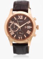 Guess Guess Mens Dress Brown/Brown Analog Watch