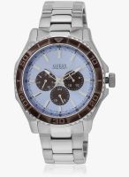 Guess W0479g2 Silver/Blue Analog Watch