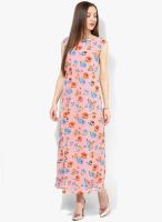 Honey By Pantaloons Pink Colored Printed Maxi Dress