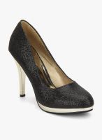 J Collection Black Glitter Stilettos