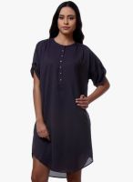 Kaaryah Dark Grey Colored Solid Asymmetric Dress