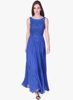 Label Ritu Kumar Blue Colored Embellished Maxi Dress
