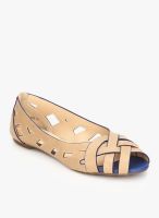 Lavie Beige Lazer Cut Peep Toes