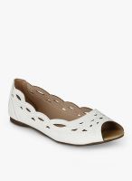 Lavie White Lazer Cut Peep Toes