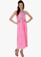Mabish by Sonal Jain Pink Colored Embellished Maxi Dress