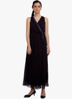 Mineral Black Colored Solid Maxi Dress