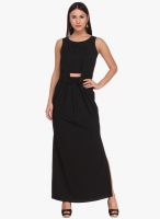NINETEEN Black Solid Maxi Dress