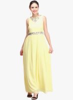 NINETEEN Yellow Colored Solid Maxi Dress