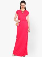 Northern Lights Pink Colored Solid Maxi Dress