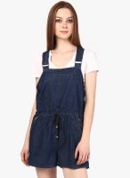Oxolloxo Navy Blue Solid Jumpsuit