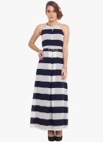 Pera Doce Blue Colored Striped Maxi Dress