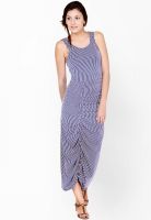 Pera Doce Navy Blue Colored Printed Maxi Dress