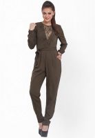 Pera Doce Olive Solid Jumpsuit