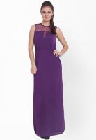 Pera Doce Purple Colored Solid Maxi Dress