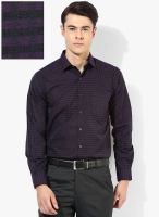 Peter England Purple Checked Slim Fit Formal Shirt