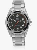 Q&Q Gq13j001y -S Silver/Black Analog Watch