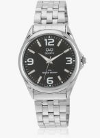 Q&Q Kw08j215y Silver/Black Analog Watch