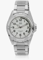 Q&Q Q654j204y -S Silver/White Analog Watch