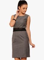 Rsvp Cross Grey Colored Solid Bodycon Dress