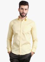 Solemio Yellow Solid Slim Fit Formal Shirt