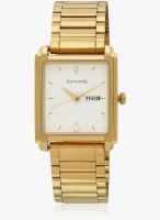 Sonata 7053Ym04 Golden/White Analog Watch